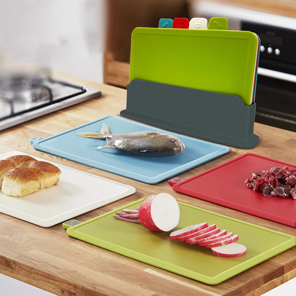 4-Piece Cutting Boards with Holder