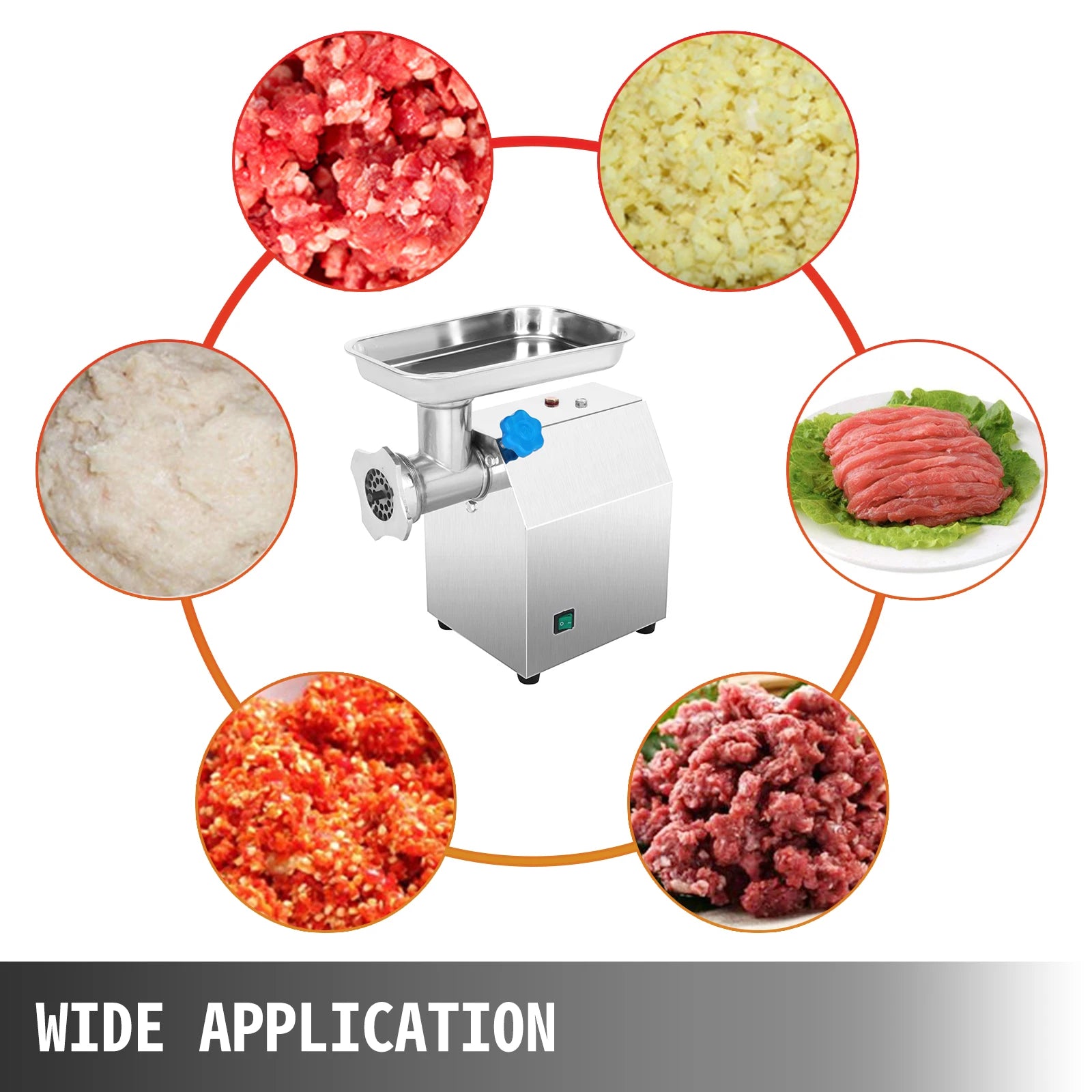 VEVOR 122Kg/H Heavy Duty Electric Meat Mincer Grinder  Max Powerful Home Portable Sausage Stuffer Meat Mincer Food Processor