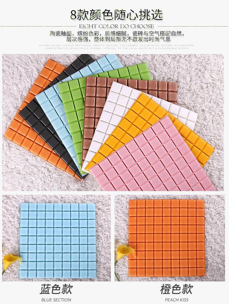 3D Mosaic Sticker  brick wall stick adhesive embossed elastic foam Waterproof wallpaper