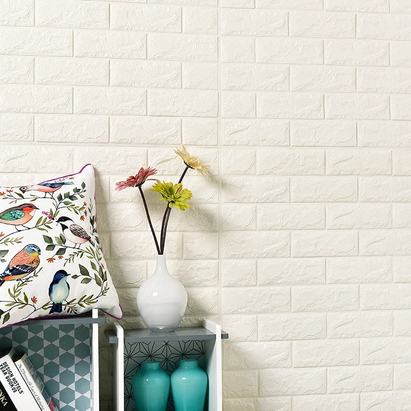 70*77cm 3D Wallpaper DIY Wall Stickers Wall Decor Embossed Brick Stone Brick pattern 3D Textured PE Foam Wallpaper Wall