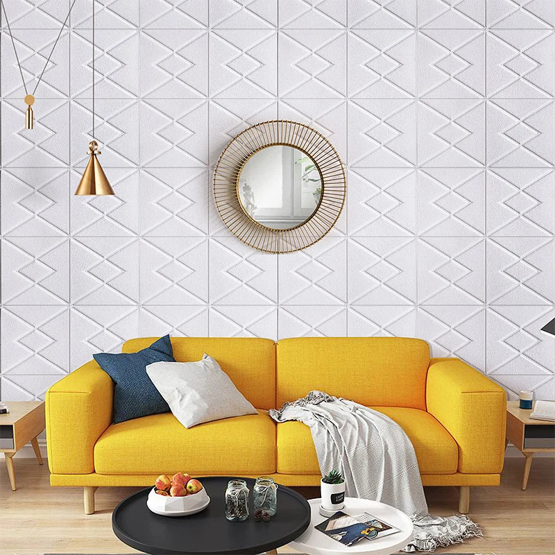 12PCS Self Adhesive Foam Wallpaper 3D Wall Panel Living Room 3D Wall Stickers Bedroom Kids Room Brick Papers Home Decoration