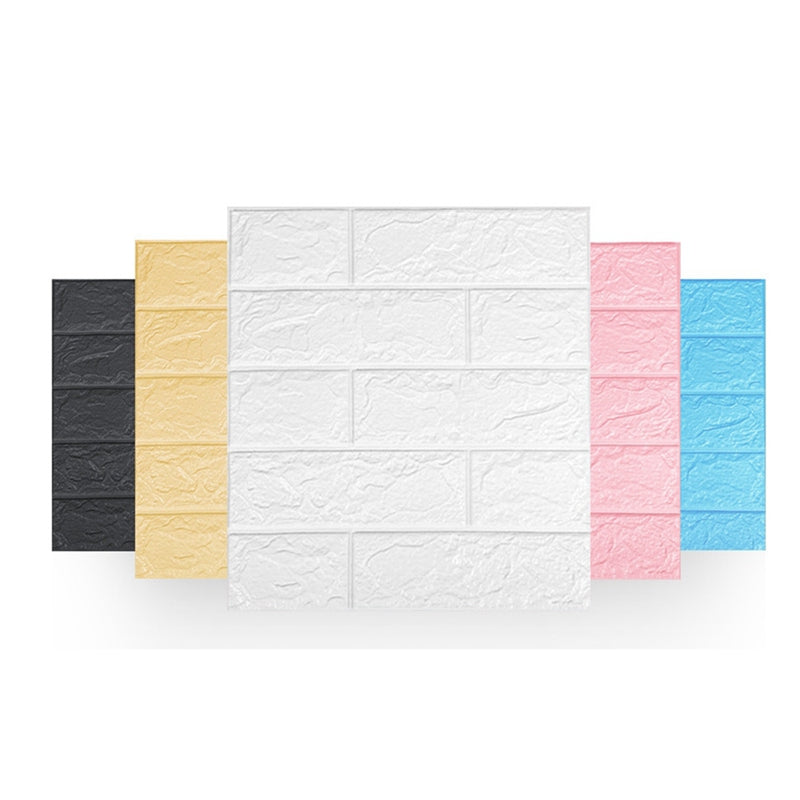 20PCS 35X38.5Cm 3D Wall Stickers Self Adhesive Foam Brick Room Decor DIY Wallpaper Wall Decor Wall Sticker,White