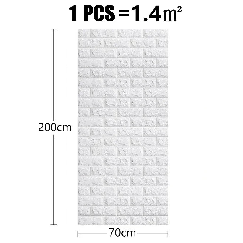 3D Wall Stickers Self Adhesive Foam Brick Room Decor DIY 3D Wallpaper Wall Decor Living Wall Sticker For Kids Bedroom Supplies