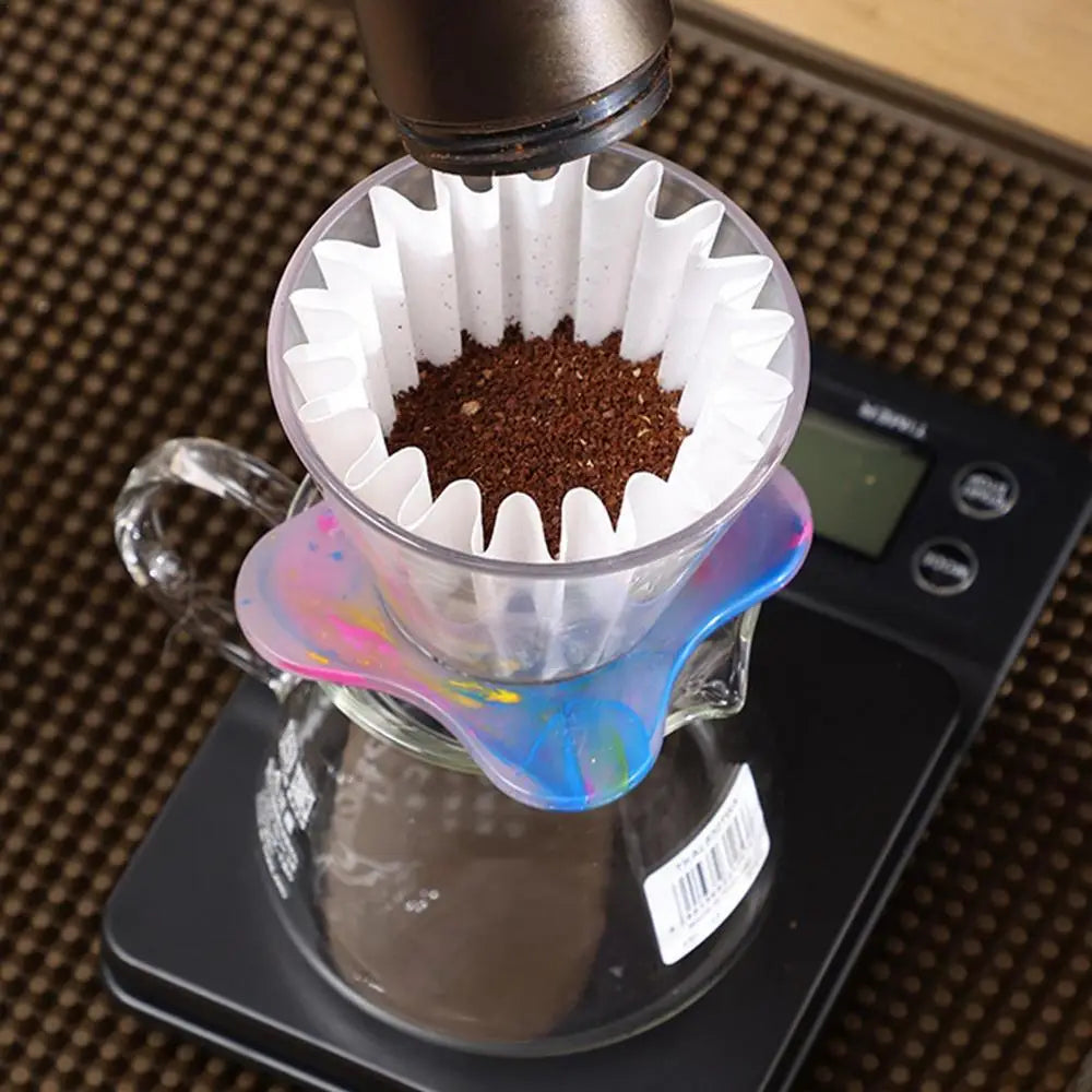 Resin Rainbow Portable Coffee Maker Pour Over Coffee Maker Coffee Dripper Brewer Glass Coffee Pot Decanter Home Coffee Filter