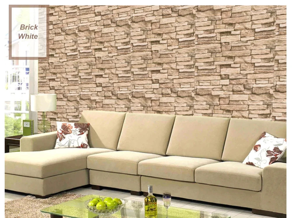 10Pcs 3D Brick Wall Stickers Decor Foam Waterproof Wall Covering Wallpaper for Kids LivingRoom DIY TV Background Wall Decoration