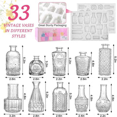 Glass Bud Vase Set of 66 Pcs, Small Vases for Rustic Wedding Centerpieces, Mini Vases Bulk Home Table Flower Decor, Clear Vases