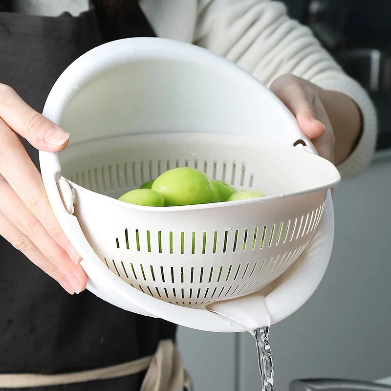 Rotatable Double Drain Basket