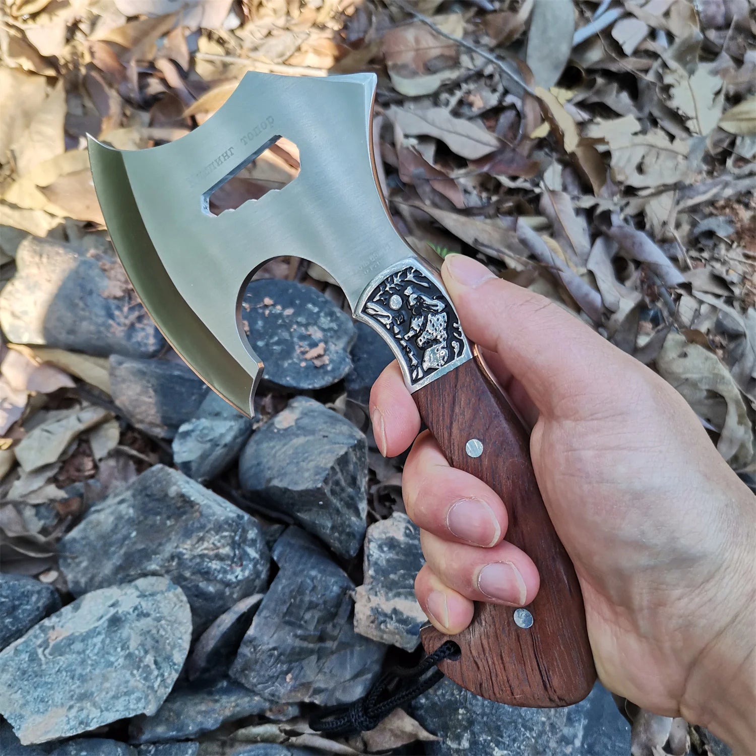 Portable Hand Axe 440C Steel Camping Axe Survival Tomahawk Hunting Hatchet Boning Knife Chopping Meat EDC Hatchets and Axes