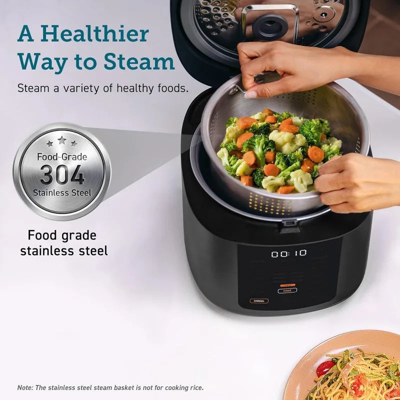 COSORI Rice Cooker Maker 18 Functions Multi Cooker, Stainless Steel Steamer, Warmer, Slow Cooker, Sauté, Timer, Small