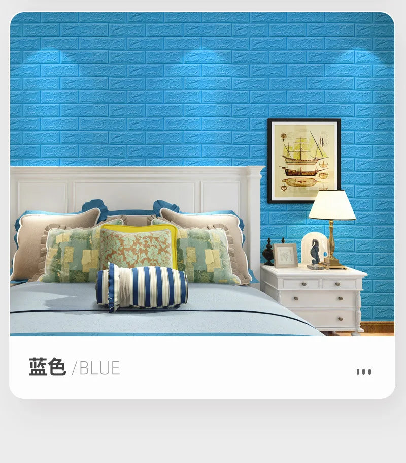 10pcs 70x38cm Foam 3D Wall Sticker Brick Self Adhesive Retro Wall Panels Living Room Bedroom House Decor Bathroom Room Decor