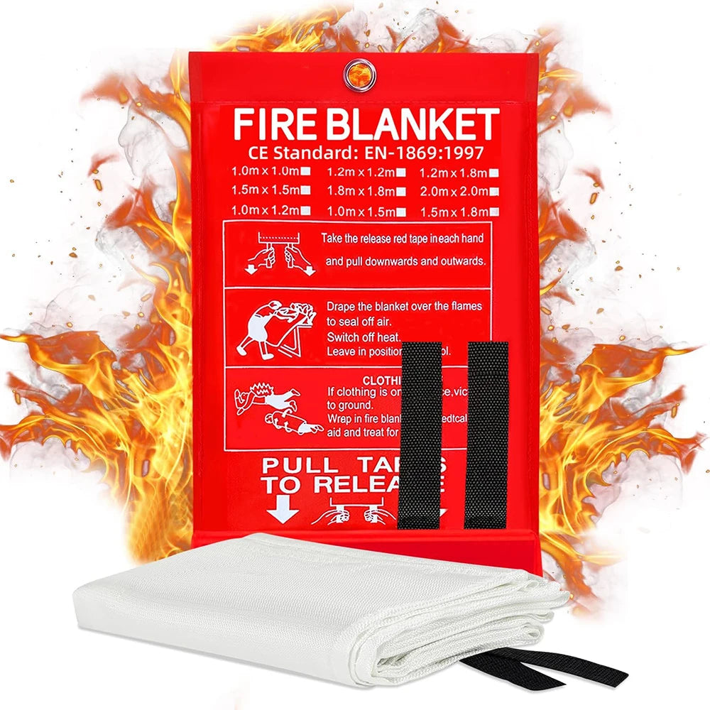 Portable Emergency Fire Blanket Retardant Fire Suppression Blanket Survival Shelter Safety Cover Fire Extinguisher Fireproof Mat