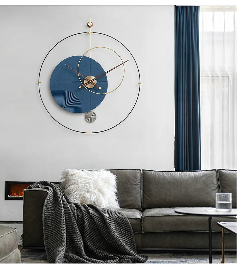 Round Living Room Wall Clock Pieces Hand Art Unique Elegant Wall Clock Home Black Modern Design Kitchen Nordic Saat Home Decor