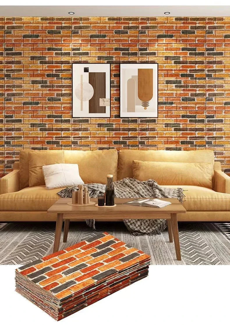 3/5/10m 3D Wallpaper Stickers Roll Panel White Soft Foam Brick Marble Rock Cobblestone DIY Wall Home Room Decor Protect