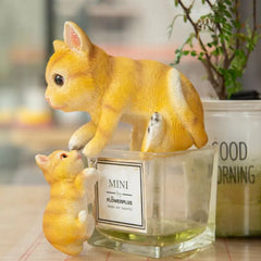 Creative Resin 2pcs Cute Piglet Rabbit Frog Cat Statue Outdoor Balcony Gardening Flower Pot Animal Sculpture Hanging Ornaments