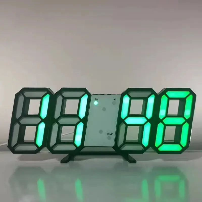 3D Mini Clock LED Digital Wall Clock Desk Clock Electronic Alarm Clock Living Room Wall Clock DIY Kitchen Timer