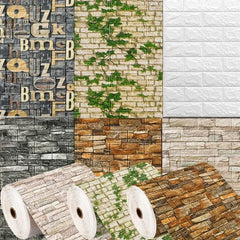 3D Wall Stickers Self Adhesive Foam Brick Room Decor DIY 3D Wallpaper Wall Decor Living Wall Sticker For Kids Bedroom Supplies