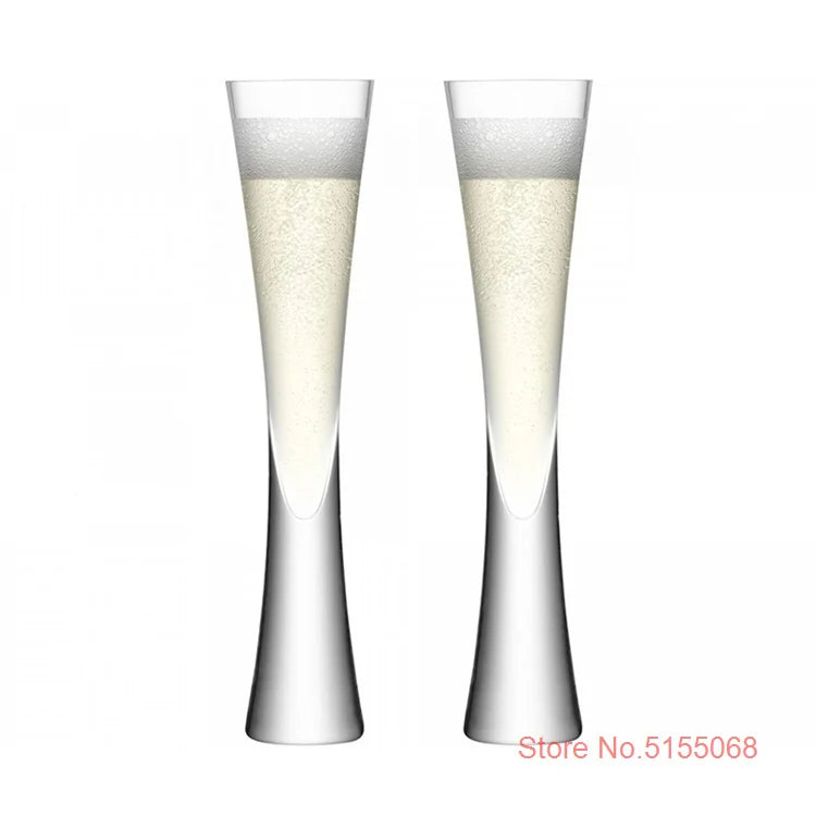 2 Pcs British Moya Champagne Flutes Wedding Party Sparkling Wine Glass Crystal Aperitif Goblet Sherry Cups Restaurant Glassware