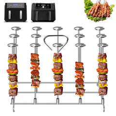 Air Fryer Skewer Rack Stainless Steel Kebab Skewer Stand Air Fryer Accessories Kitchen Cooking BBQ Grill for Ninja Airfryer