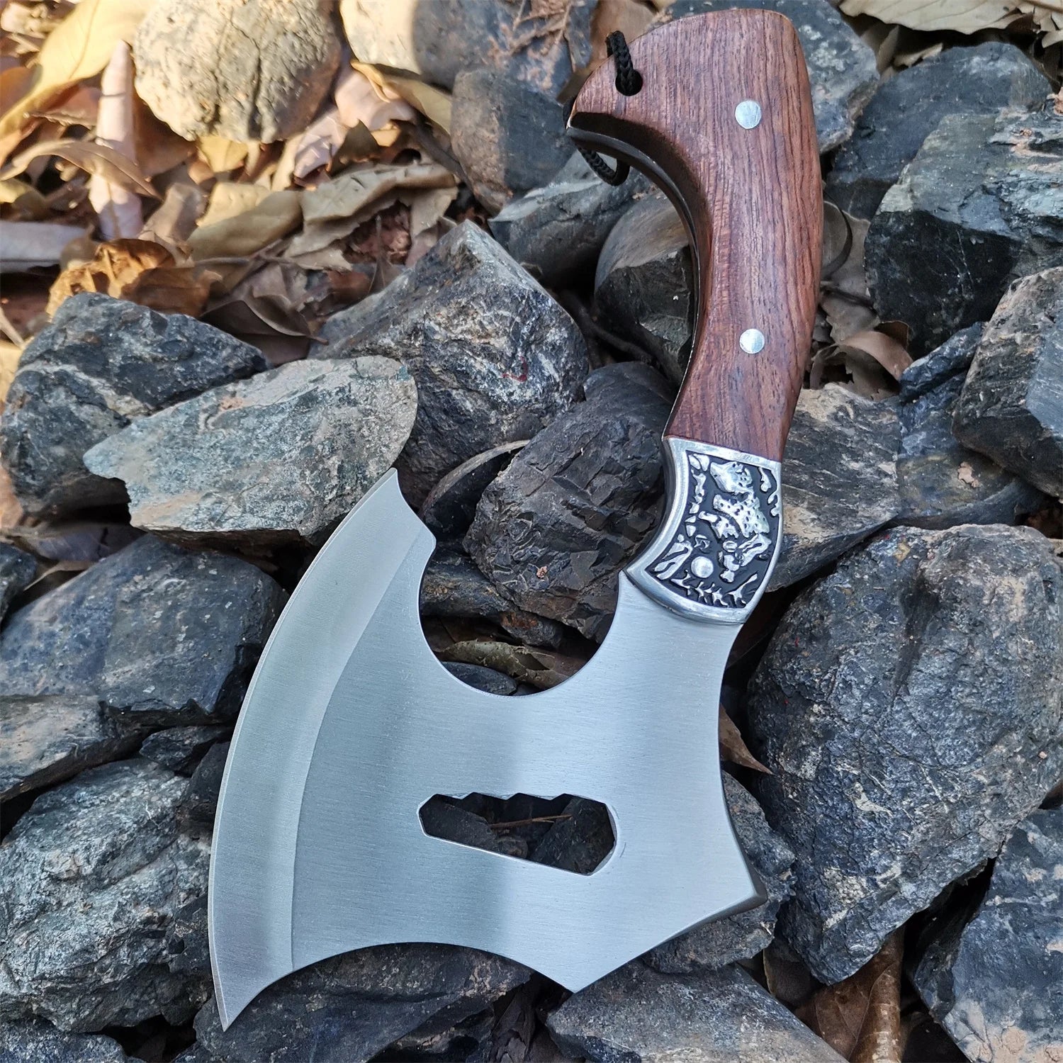 Portable Hand Axe 440C Steel Camping Axe Survival Tomahawk Hunting Hatchet Boning Knife Chopping Meat EDC Hatchets and Axes