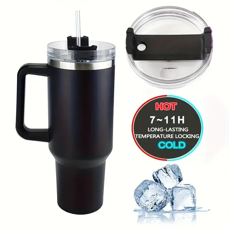 1PC Bingba Cup Car Large Capacity Portable Handle Cup Stainless Steel Insulation Cup Coffee Insulation Cup 40oz