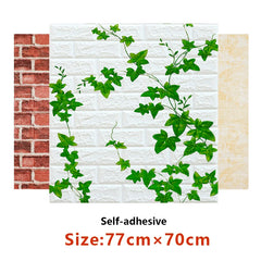 3D Brick Texture Thickened Foam Self-Adhesive Wall Stickers Waterproof Living Room Bedroom Decoration Self-Adhesive Wallpaper