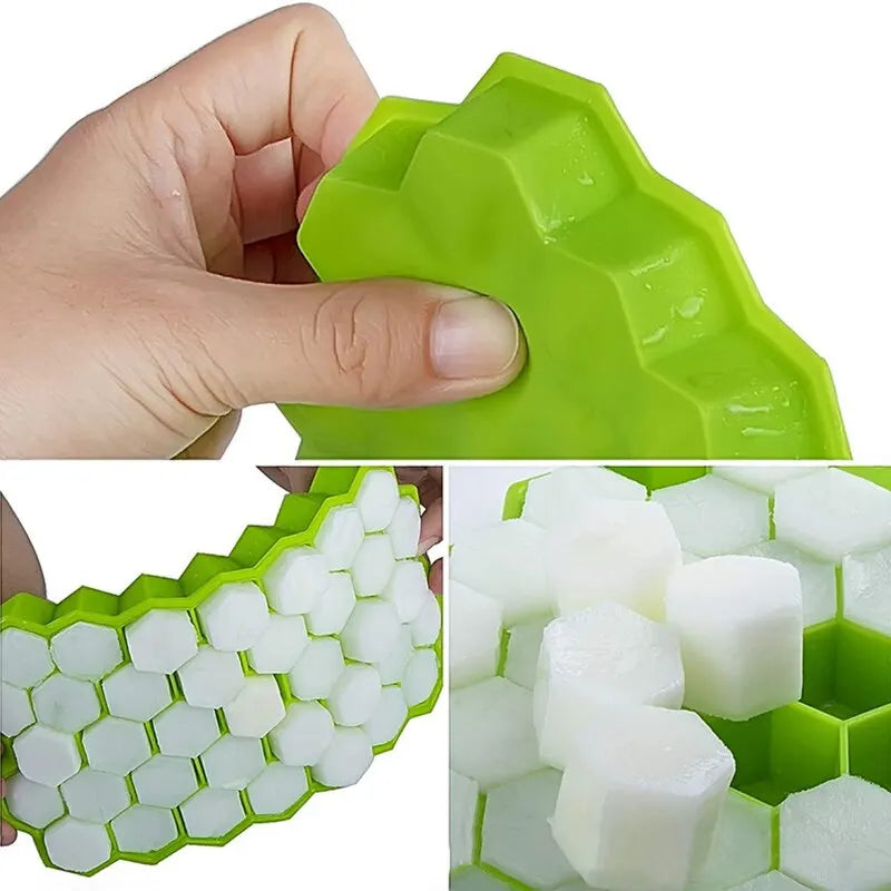 1pcs Honeycomb 37 Lattice Cube Tray Maker With Lid DIY Ice Mold