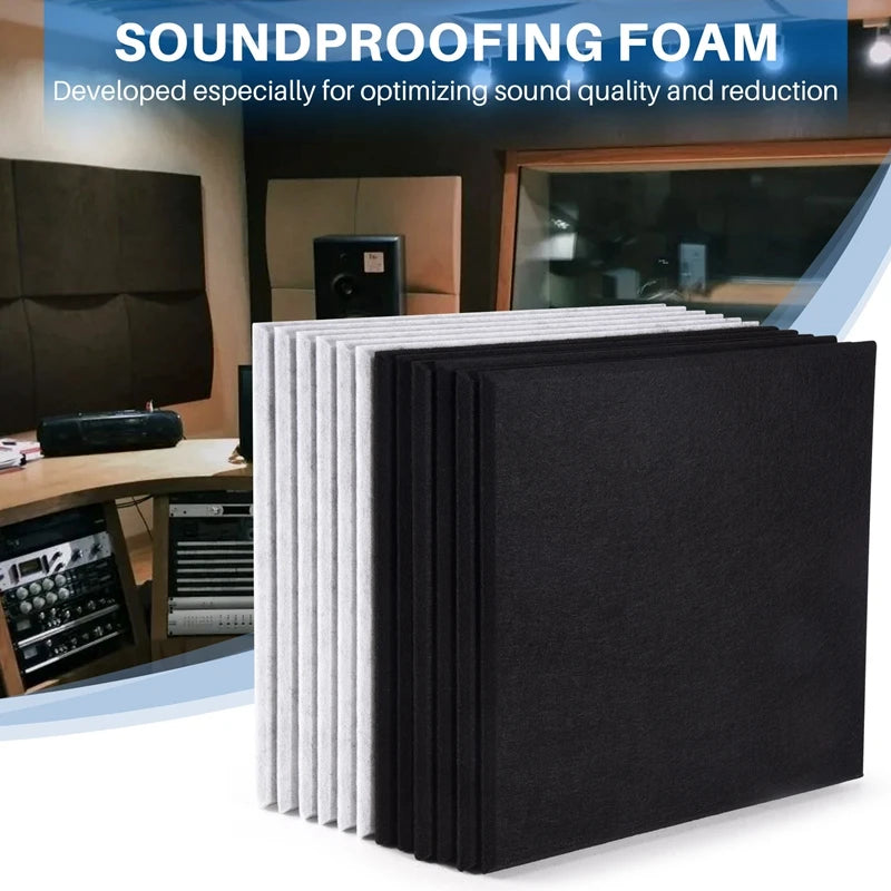 12 Pcs Acoustic Foam Panels,Soundproofing Panel Beveled Edge Sound Panels, Acoustic Treatment Used In Home&Offices Wall