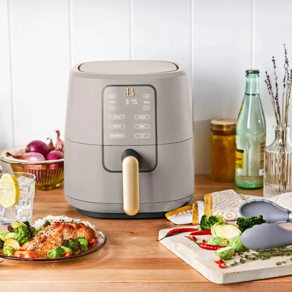 Beautiful 3 Qt Air Fryer with TurboCrisp Technology, Porcini Taupe