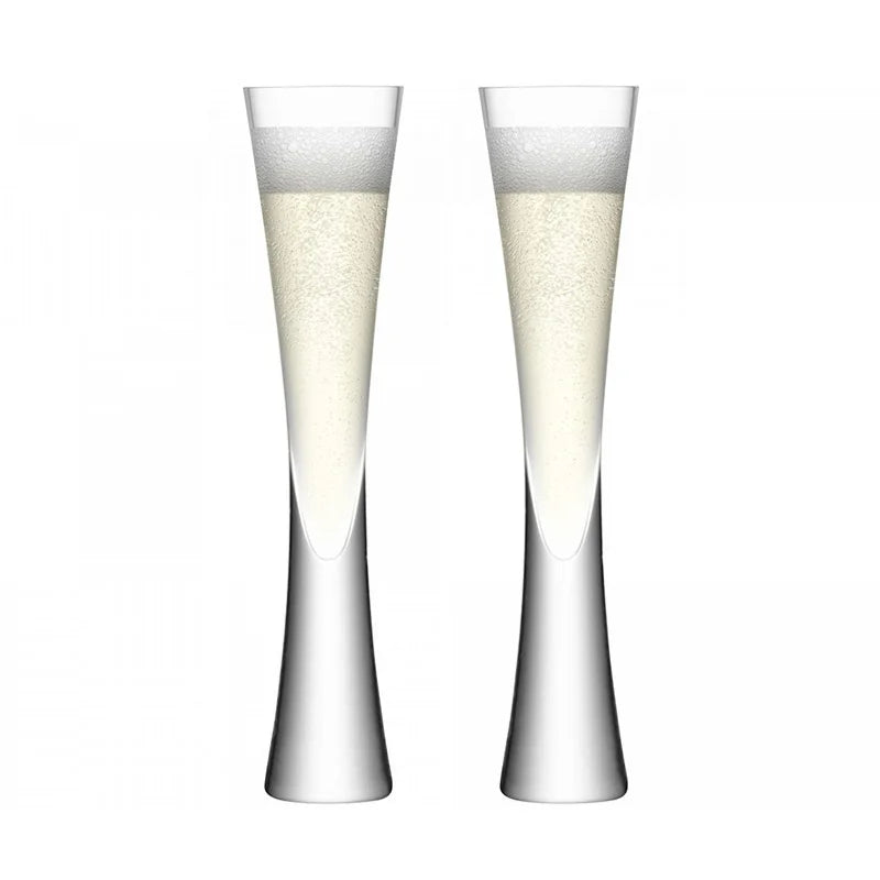 2 Pcs British Moya Champagne Flutes Wedding Party Sparkling Wine Glass Crystal Aperitif Goblet Sherry Cups Restaurant Glassware