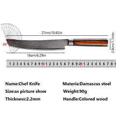 67 Layer Damascus Steel Japanese Kitchen Knives Handmade Forged Chef Knife Meat Cleaver Professional Sushi Knife Cooking Tools