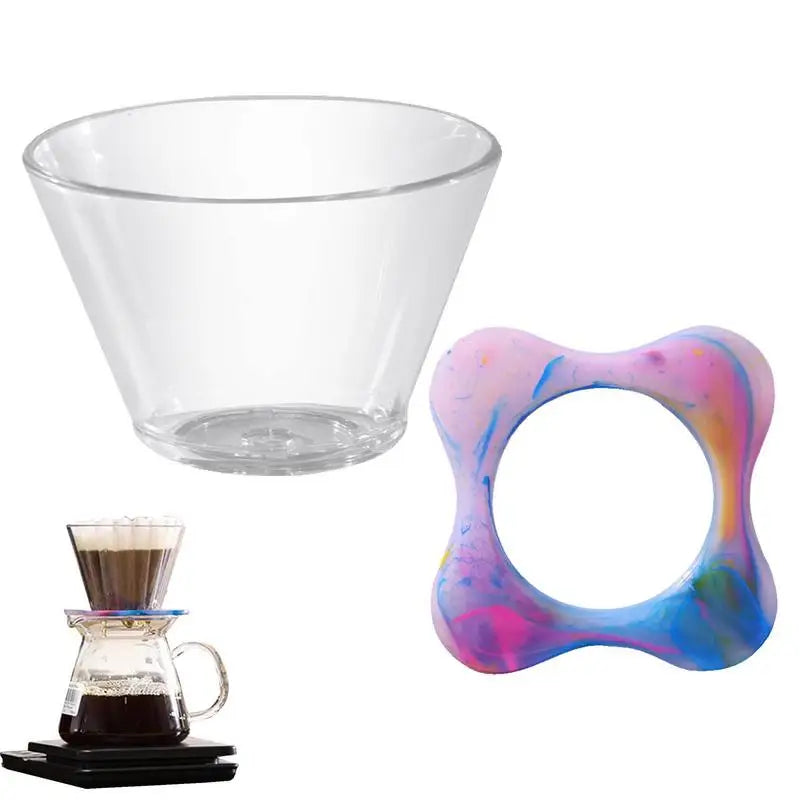 Resin Rainbow Portable Coffee Maker Pour Over Coffee Maker Coffee Dripper Brewer Glass Coffee Pot Decanter Home Coffee Filter