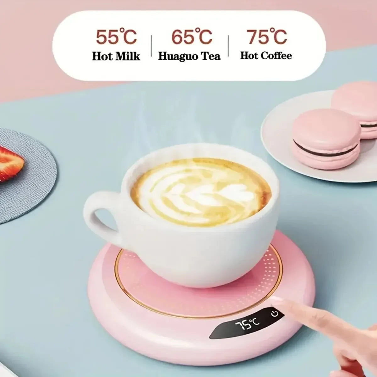 Thermostatic Heating Coaster USB Home Heating Coaster 3-speed Adjustment Heating 55 Degrees Constant Temperature