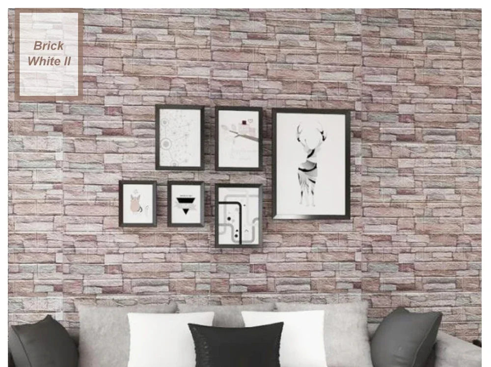 10Pcs 3D Brick Wall Stickers Decor Foam Waterproof Wall Covering Wallpaper for Kids LivingRoom DIY TV Background Wall Decoration