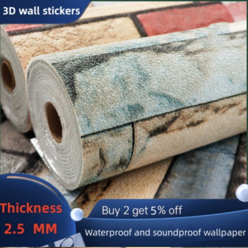 2.8M Thickened 3D Foam Sticker Self-Adhesive Bedroom Waterproof Wall Sticke Sticky Walls Decoration Sound Insulation Wall Paper