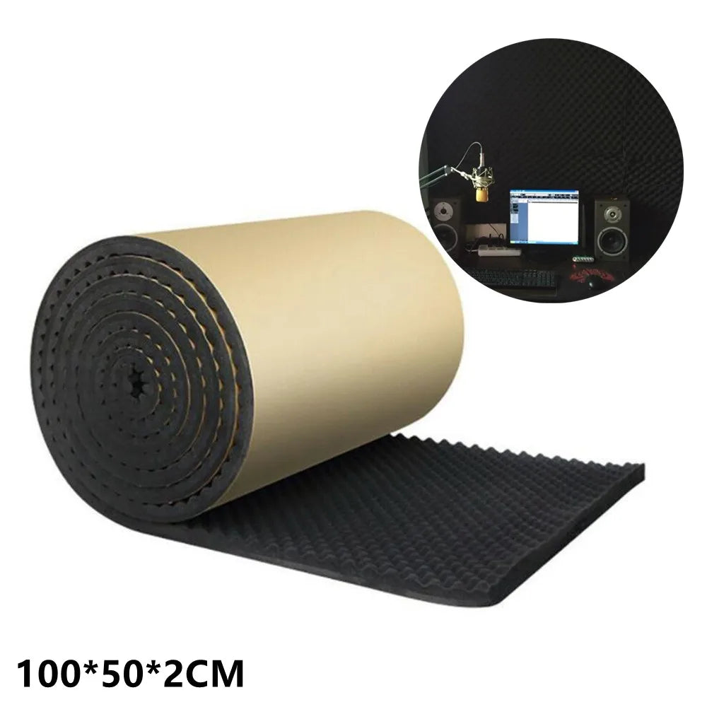 100x50cm Acoustic Foam Insulation Wall Self Adhesive Automobile Interior Accessories Heat Insulation Soundproof Dampening Pad