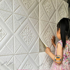 10Pcs 70×70cm Ceiling Wallpaper 3D Foam Brick Wallpaper Adhesive Wall Decor Wall Stickers