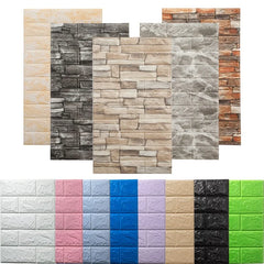 10pcs 70x38cm Foam 3D Wall Sticker Brick Self Adhesive Retro Wall Panels Living Room Bedroom House Decor Bathroom Room Decor