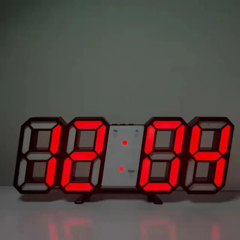 3D Mini Clock LED Digital Wall Clock Desk Clock Electronic Alarm Clock Living Room Wall Clock DIY Kitchen Timer