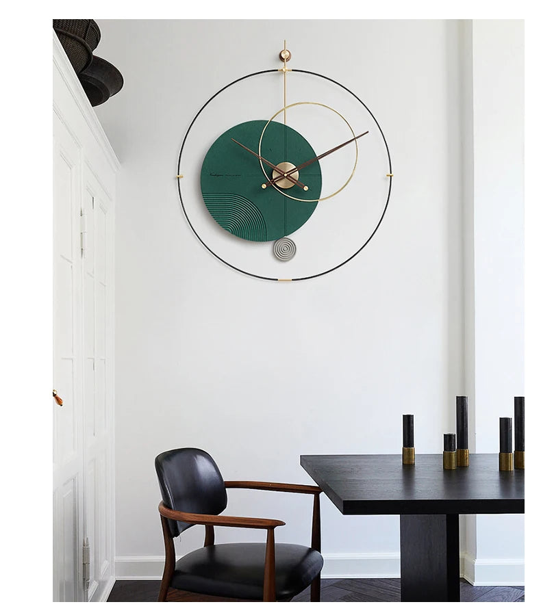 Round Living Room Wall Clock Pieces Hand Art Unique Elegant Wall Clock Home Black Modern Design Kitchen Nordic Saat Home Decor