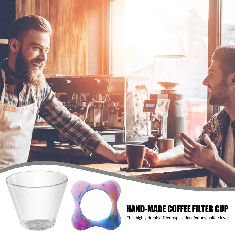 Resin Rainbow Portable Coffee Maker Pour Over Coffee Maker Coffee Dripper Brewer Glass Coffee Pot Decanter Home Coffee Filter