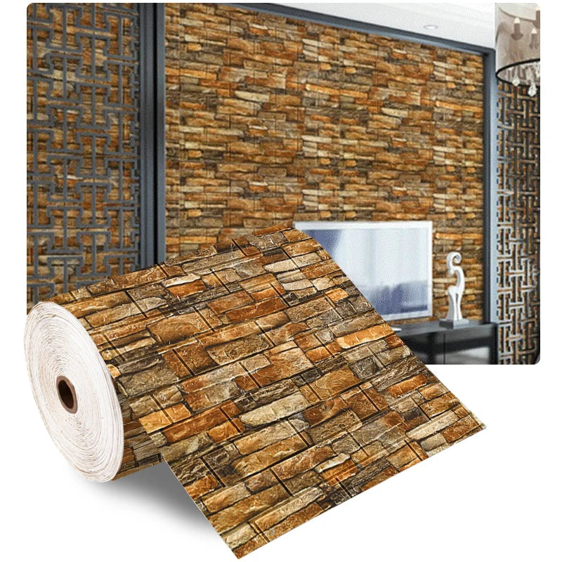 3D Wall Stickers Self Adhesive Foam Brick Room Decor DIY 3D Wallpaper Wall Decor Living Wall Sticker For Kids Bedroom Supplies