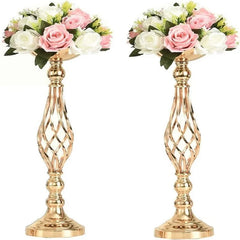 10 Pcs Metal Flower Arrangement Stand Wedding Flower Centerpieces Stand 20 Inch Tall Elegant Metal Flower Vase Gold Candelabra