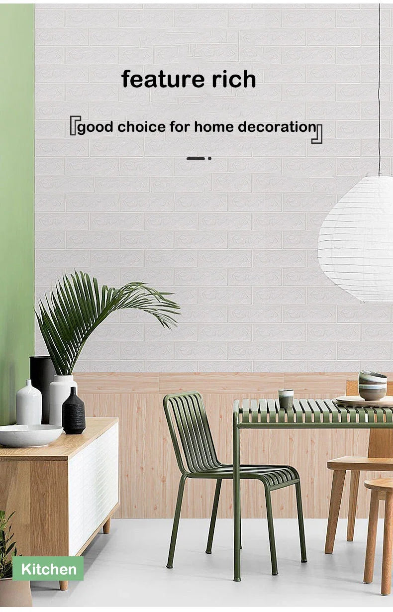 70cmX77Cm Waterproof Wall Stickers Anti-collision Modern Home Decoration 3D Self-adhesive Wallpaper Classic Foam Brick Pattern