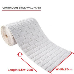 10m 3D Self-adhesive Foam Brick Wallpaper Waterproof and Oilproof DIY Wallpaper Living Room Home Decoration