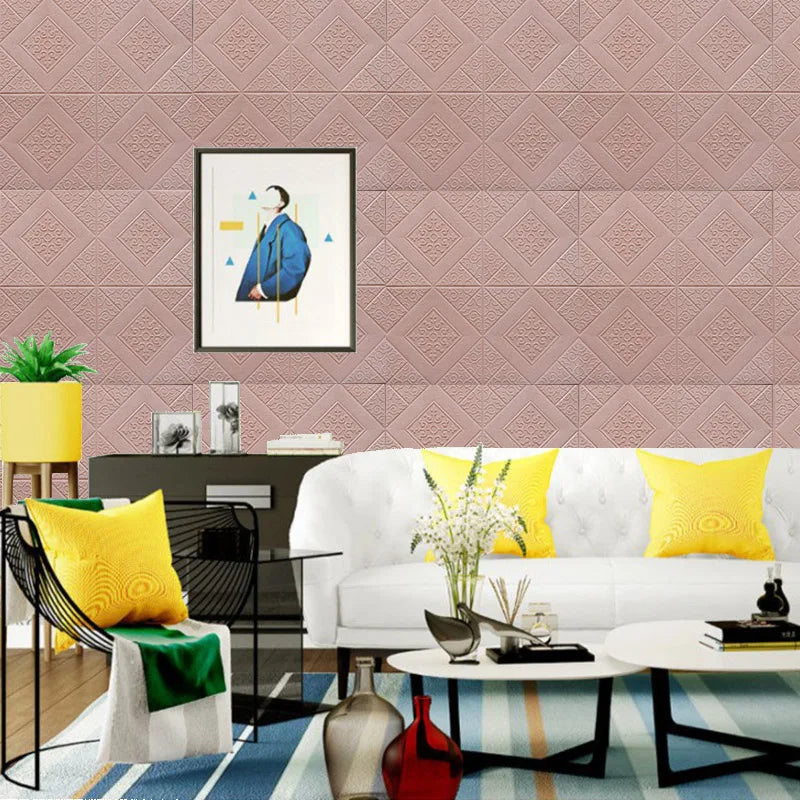 10Pcs 70×70cm Ceiling Wallpaper 3D Foam Brick Wallpaper Adhesive Wall Decor Wall Stickers