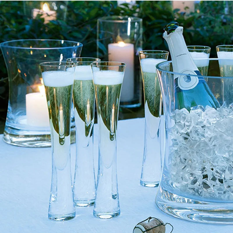 2 Pcs British Moya Champagne Flutes Wedding Party Sparkling Wine Glass Crystal Aperitif Goblet Sherry Cups Restaurant Glassware