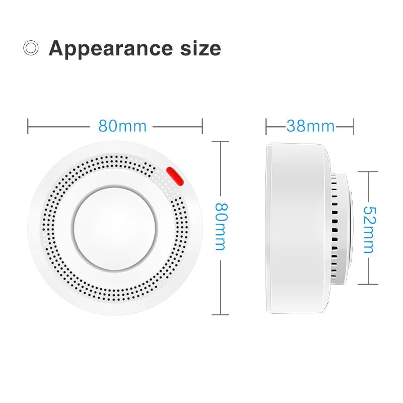 Tuya ZigBee Smart Smoke Detector Security Protection Smoke Alarm Fire Protection For Home Security System Via Smart Life App