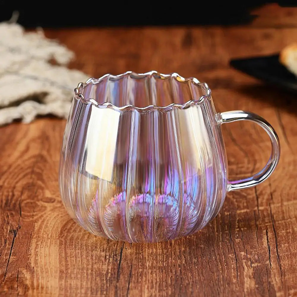 Transparent Glass Cup Creative Coffee Tea Drinks Dessert Breakfast Milk Cup Glass Mugs Handle Drinkware Couple Gifts