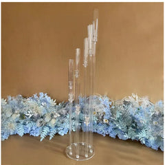 10pcs/Lot Wedding Decoration Centerpiece Candelabra Clear Candle Holder Acrylic Metal Candlestick for Birthday Event Party