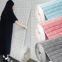 10m 3D Self-adhesive Foam Brick Wallpaper Waterproof and Oilproof DIY Wallpaper Living Room Home Decoration